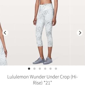 Lululemon Wunder Under Crop (Hi-Rise) *21" Size 6